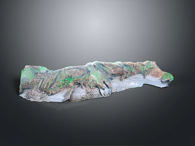 Natural Stone And Wood Decorative Design With Textured Surface And Artistic Details 3d model