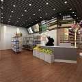 Modern supermarket fruit shop 3d model