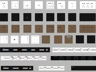 Various Color Electrical Switch Panels With Different Designs For Home Use 3d model