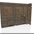 Rustic Wooden Wall Corner With Metal Shelves Holding Household Items Baskets Books And Jars