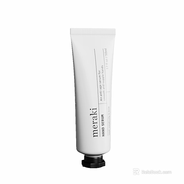 Meraki Premium Face Serum Luxury Cosmetics White Tube Skincare Product For Daily Use 3d model 
