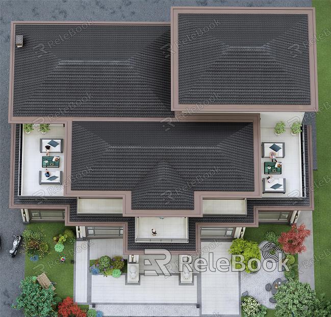 New Chinese style single-family villa villa construction model