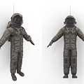Astronaut Spacesuit Detailed Full Body Design Featuring Protective Gear Front And Side Views