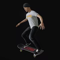 Man in White Thrasher T-Shirt Performing Skateboard Tricks with VANS Board and Green Wheels