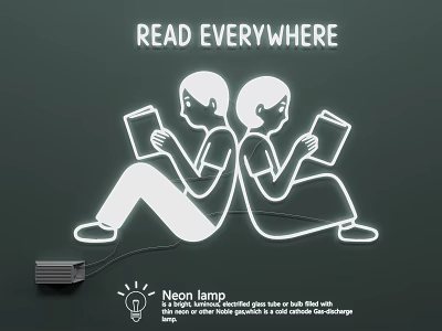 Neon Lamp Combinations with Soft LED Light Energy Saving Remote Control for Reading Scenes 3d model