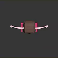 Cute 3D Paper Craft Girl Character With Pink Dress Green Shoes And Open Arms