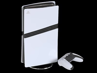 White Sleek Gaming Console With Wireless Controller And Modern Design 3d model
