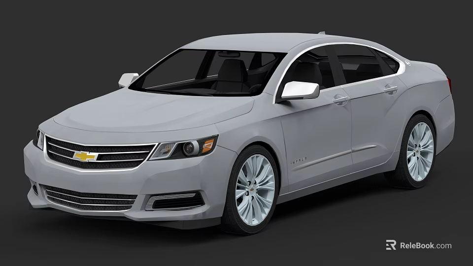 Silver Chevrolet Sedan With Modern Sleek Body And Alloy Wheels 3d model 