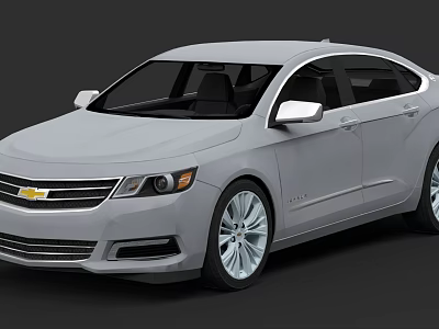 Silver Chevrolet Sedan With Modern Sleek Body And Alloy Wheels 3d model