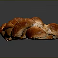 Golden Braided Bread Freshly Baked With Sesame Seeds And Delicious Fluffy Texture