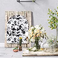 Decorative Vases With Colorful Flowers And Green Plants For Indoor Home Decor
