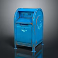 Vintage Blue Metal Mailbox With Rustic Finish And Mail Slot Design