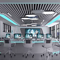 Modern Classroom Computer Classroom 3d model