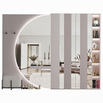 Modern Wardrobe One-piece Dressing Table Wardrobe 3d model