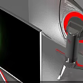 Two Curved Gaming Monitors With Green Glowing Logo Red Stand And Sleek Silver Frame