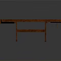 Wooden Long Table with Cross Legs and Drawers Simple Dark Brown Living Essentials