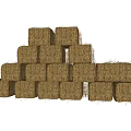 Plant Hay Bales Stacked in Pyramid Shape for Natural Agricultural Storage