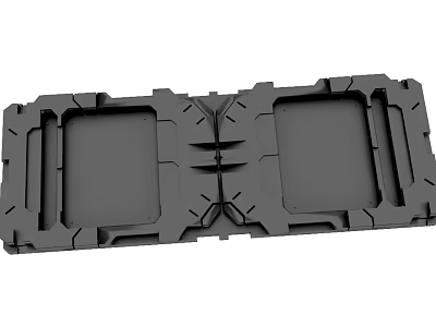 Industrial Grey Rectangular Device Component With Dual Panels Grooves And Connections 3d model