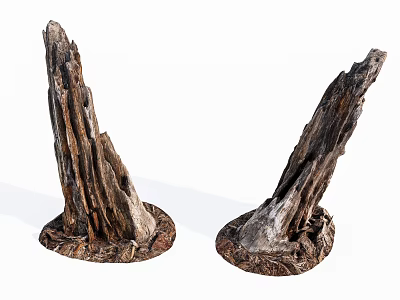 Natural Stone Wood Decorative Sculptures With Rough Texture For Home Decoration 3d model