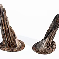 Natural Stone Wood Decorative Sculptures With Rough Texture For Home Decoration