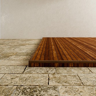 Modern outdoor anticorrosive wood outdoor wood flooring green slate 3d model