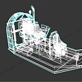 Unique Water Transport Vehicle With Metal Frame Cage Design Seats And Blue Storage Box