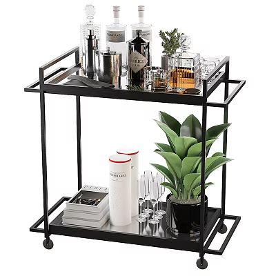 Modern Cart Bar Cart 3d model Modern Cart Bar Cart 3d model