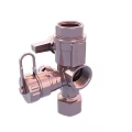 High Quality Industrial Brass Valve With Locking Ring And Threaded Ends 3d model