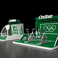 Cestbon Green Exhibition Booth With Olympic Rings And Fitness Equipment