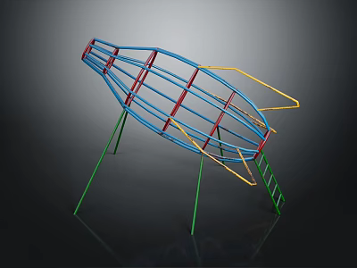 Colorful Sports Equipment with Metal Frame Climbing Structure for Outdoor Fitness Training 3d model
