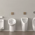 Various Modern Urinal Designs With Wall Mounted Styles And Wooden Floor In Bathroom