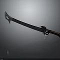 Ornate Curved Sword With Decorative Blade Red Handle And Metal Accents Ancient Design