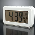 Modern White Digital Clock Displays Time Date And Temperature Clearly 3d model
