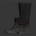 Gray Knee High Casual Boots With Soft Fabric Material For Everyday Wear