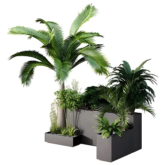 Modern Plant Green Plant Flower Box Indoor Plant 3d model