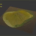 Detailed Island Terrain Featuring Volcanic Mountain Green Vegetation Coastal Areas and Ocean