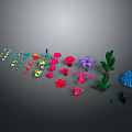 Colorful Various Types Of Plants Featuring Flowers And Green Leaves
