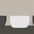 Modern Minimalist Bathtub Design With Black White And Beige Colors On Light Surface
