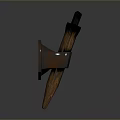 Vintage Rusty Axe With Wooden Handle And Metal Head Design