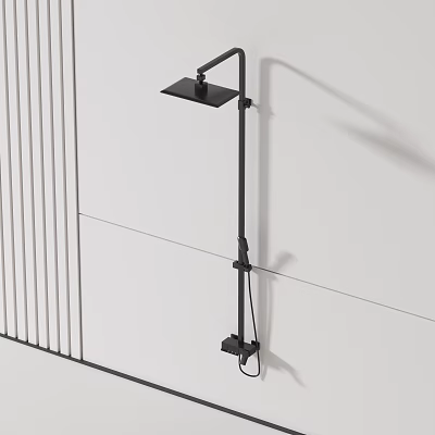 Modern Matte Black Wall Mounted Shower Head For Minimalist Bathroom Design 3d model