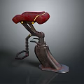 Red Cushioned Metal Frame Furniture Chair With Stylish Design For Home Living Space