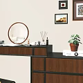 Modern Study Room Interior With Wooden Desk Chair And Decorative Wall Art