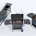 Outdoor BBQ Grills With Portable Design Propane Tank And Storage Shelf