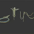 Three Pieces Of Electronic Appliances Wiring Harnesses In Different Colors On White Background