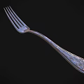 Elegant Silver Dinnerware Set With Carved Fork And Cutlery For Table Setting 3d model