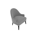 Light Gray Fabric Armchair With Comfortable Seat Cushion And Black Wooden Legs