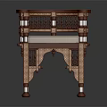 Elegant Carved Wooden Leisure Chair With Light Colored Padded Seat And Armrests