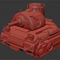 Military Armored Tank With Turret Cannon Tracks And Metallic Texture Design Features