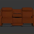 Orange Two Seat Reclining Sofa With Center Console And Comfortable Seats 3d model