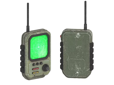 Two Way Rugged Digital Walkie Talkies Military Green Design Green Screen And Antennas 3d model